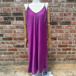A New Day Purple Maxi Dress Spaghetti Straps V-Neck